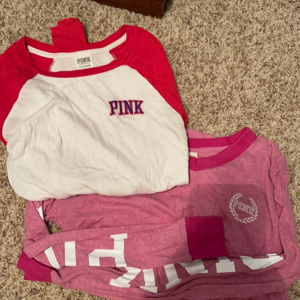 3 Victoria Secret PINK shirts, xs/s
